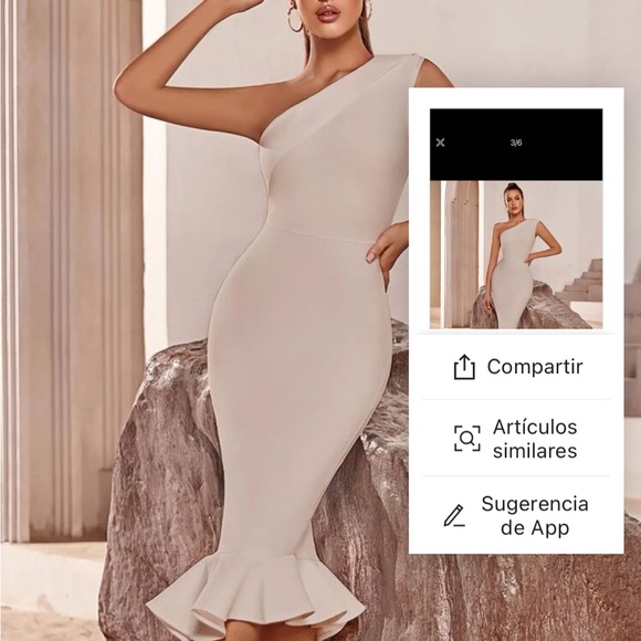 ADYCE Beige Fitted Dress - Picture 5 of 8